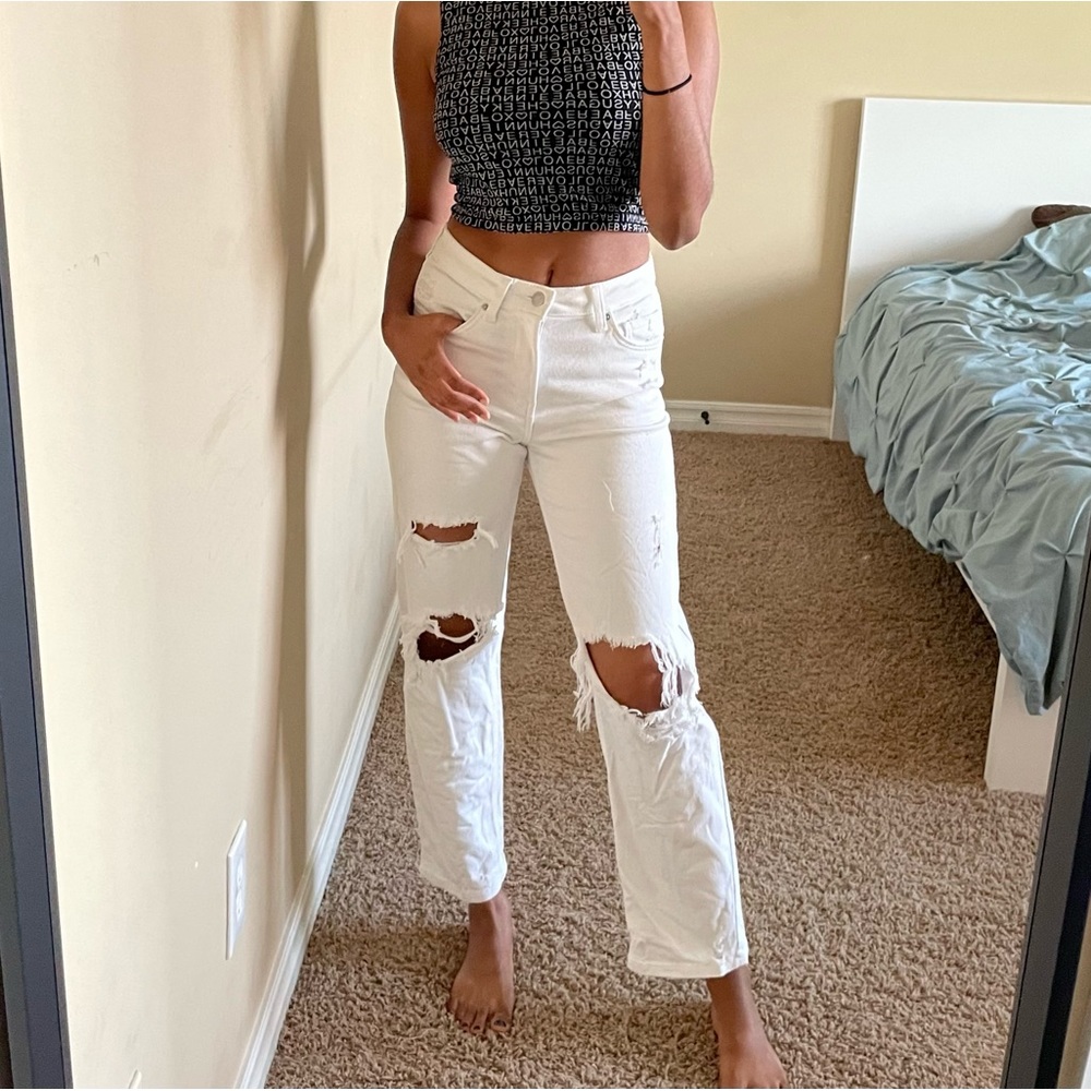 WILD FABLE white ripped jeans - 00
